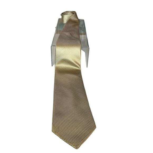 Dormeuil Paris Designer Gold Snakeskin Print Silk Tie - Picture 1 of 5